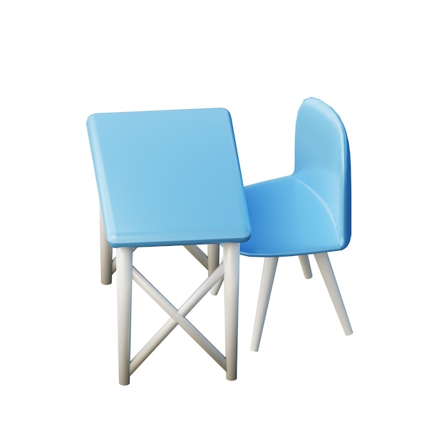 3D Table and Chair Illustration