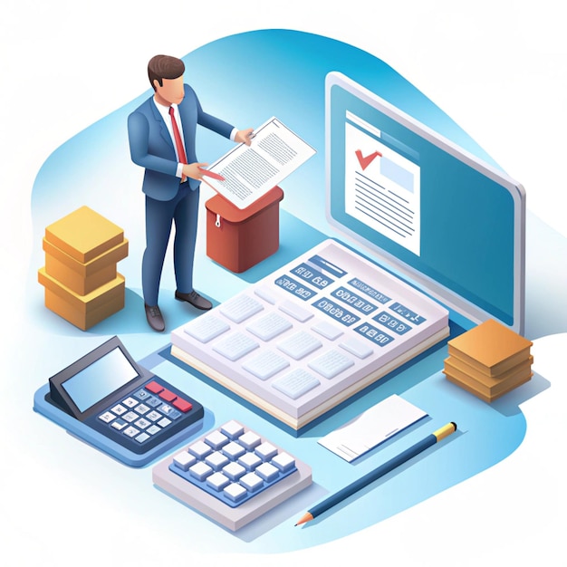 Photo 3d tax form illustration filling tax form correctly and incorrectly completed tax form accounting tax payment taxable income financial management concept trendy and modern vector in 3d style