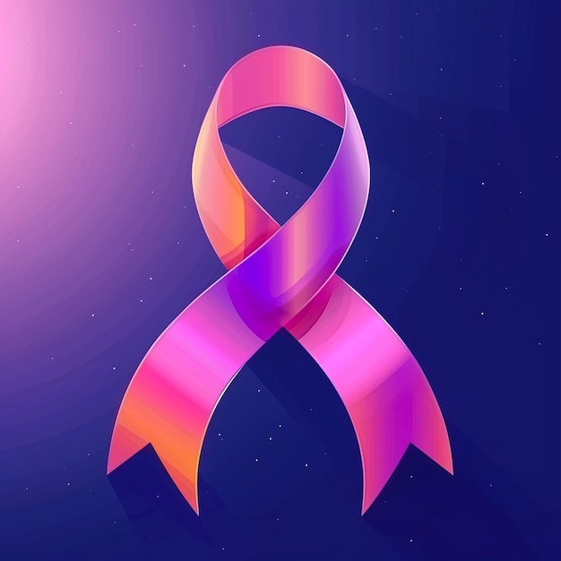 3d Template with Symbol of Breast Cancer Awareness Month Campaign on Gradient Color Background