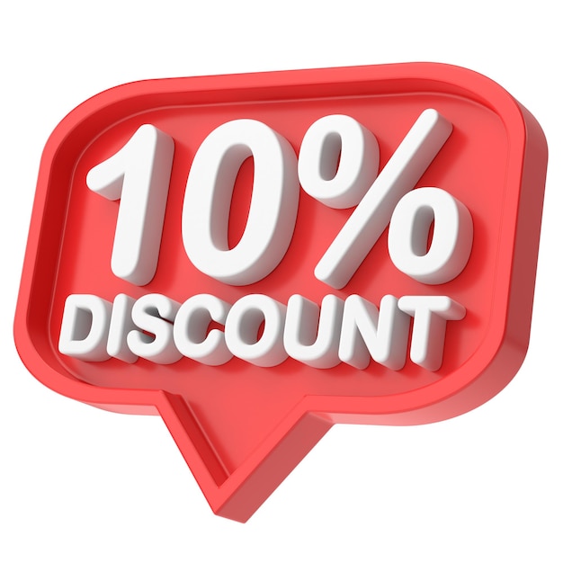 3D ten percent discount 10 discount 10 sale