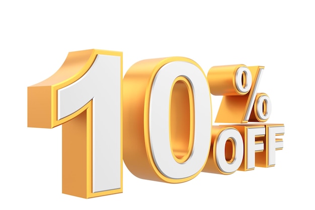 3D ten percent off 10 off 10 sale 3D illustration