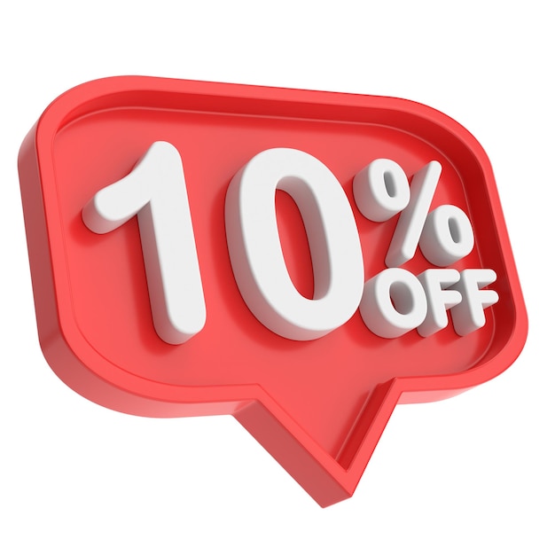 3D ten percent off 10 off 10 sale