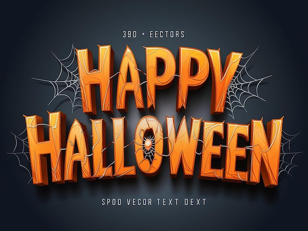 Photo 3d text happy halloween