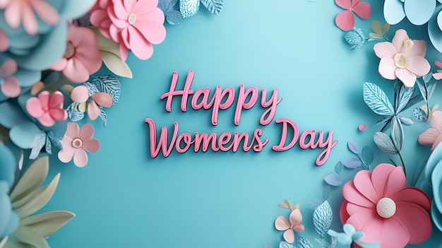 Photo 3d text happy womens day social media banner