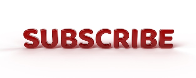 3d text or letters subscribe