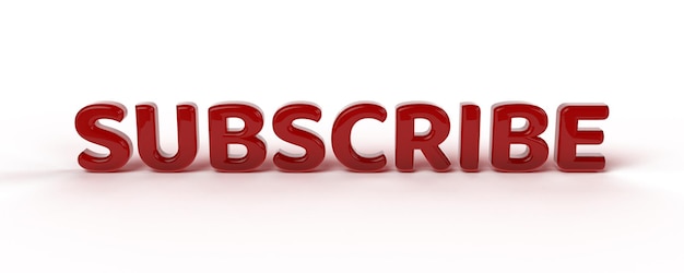 3d text or letters subscribe