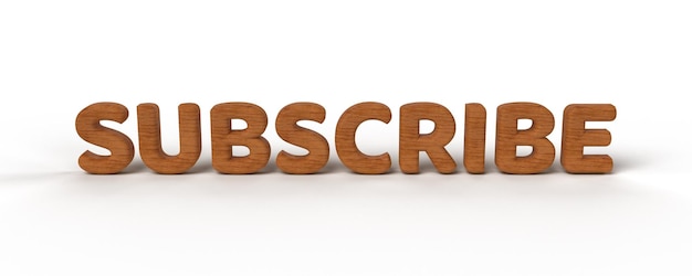 3d text or letters subscribe