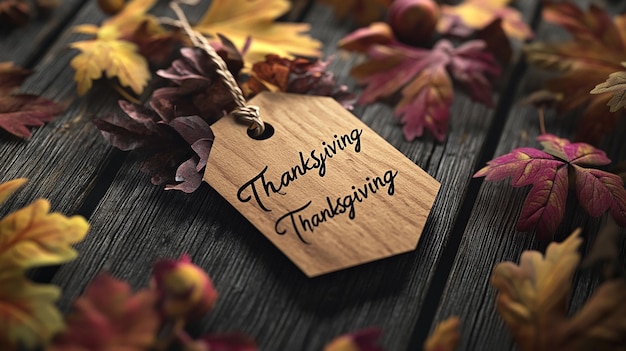 Photo 3d text thanksgiving with large elegant greeting