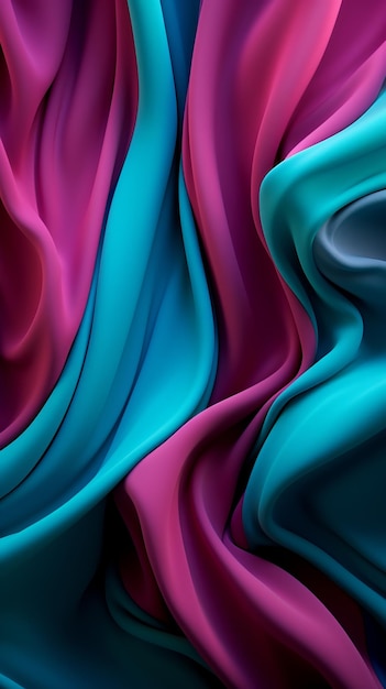 3D textured in turquoise and magenta Generative AI