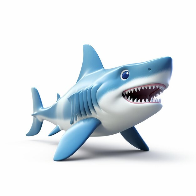 Photo 3d toy shark with teeth captivating depth perception design