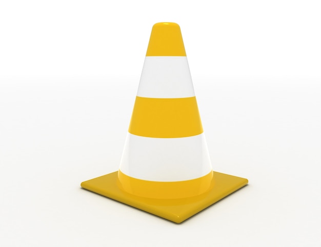 3d traffic cone concept .3d rendered illustration