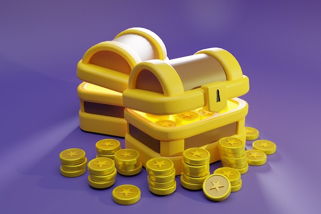 3D Treasure Chest Illustration