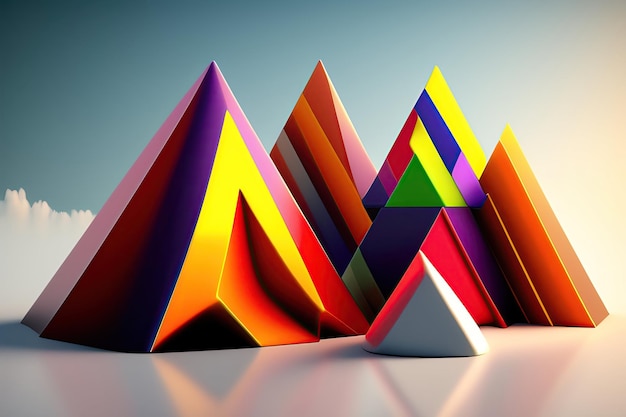 3D Triangular Shapes Background