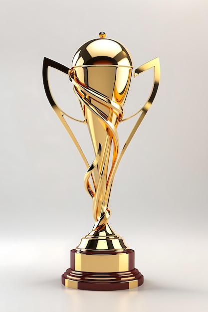 3d trophy golden color white background