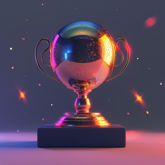 3D Trophy Icon Achievement and Award Illustration Logo