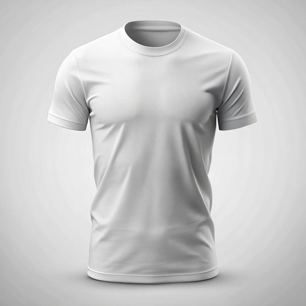 3D TShirt With Half Sleeves Mockup On White Background