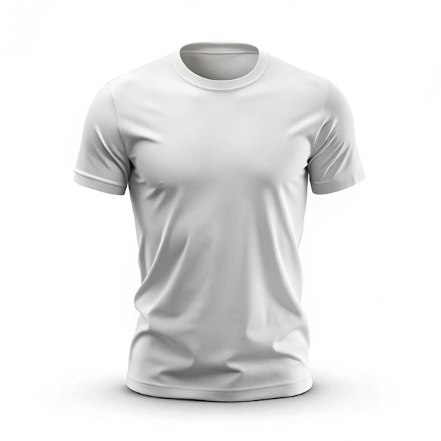 3D TShirt With Half Sleeves Mockup On White Background