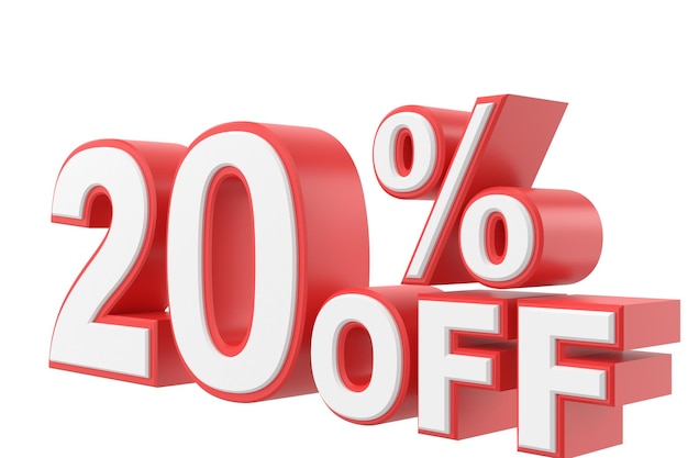 3D twenty percent off 20 off 20 sale