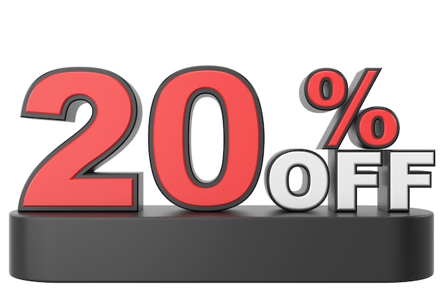 3D twenty percent off 20 off 20 sale