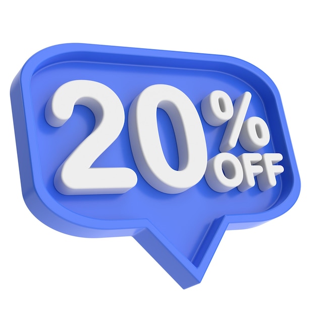 3D twenty percent off 20 off 20 sale