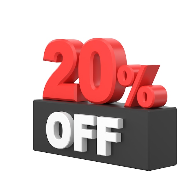 3D twenty percent off 20 off Black Friday sale