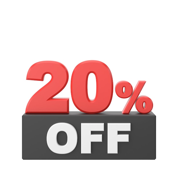 3D twenty percent off 20 off Sale banner decoration