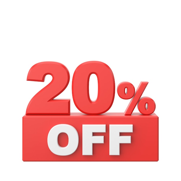 3D twenty percent off 20 off Sale banner decoration