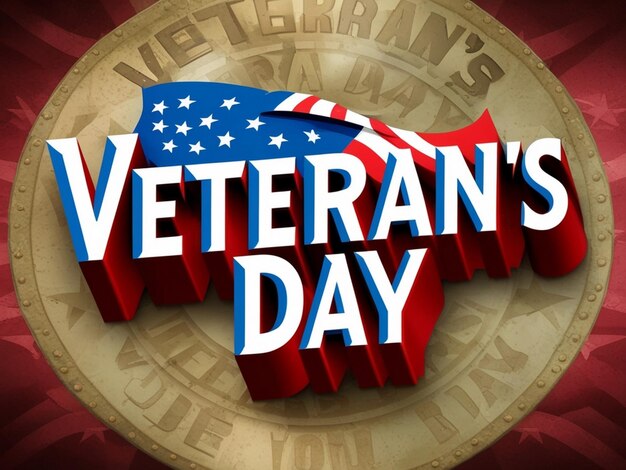 3d typography of veterans day on veterans concept background