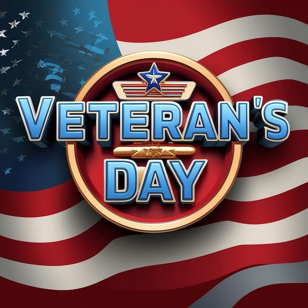 3d typography of veterans day on veterans concept background