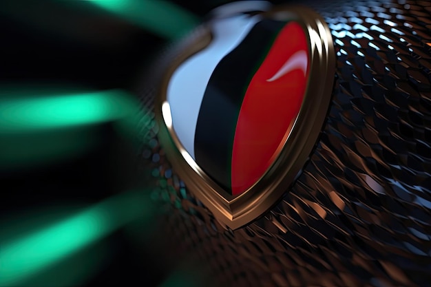 3d United Arab Emirates flag bokeh background Generative AI