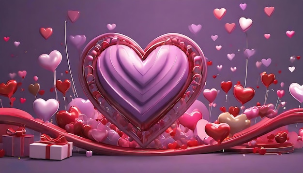 3D valentine day background