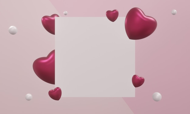 3D Valentine's Day sale background.