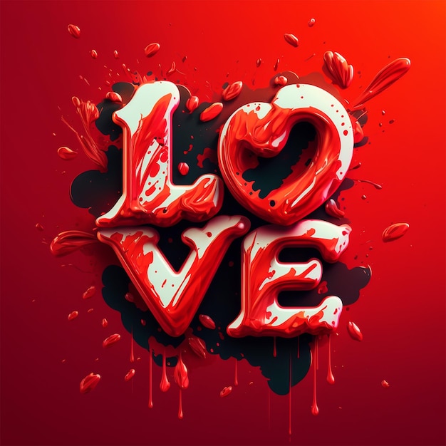 3D Valentine symbol love design on black background, Decorative Love shape, Luxury Love Heart symbol