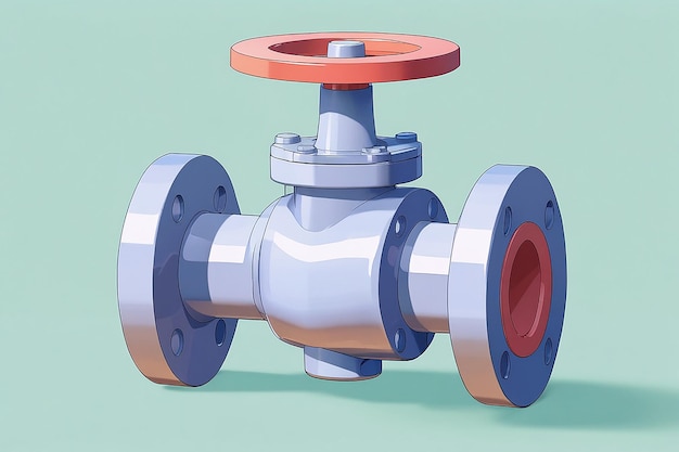 3D Valve Flat Illustration