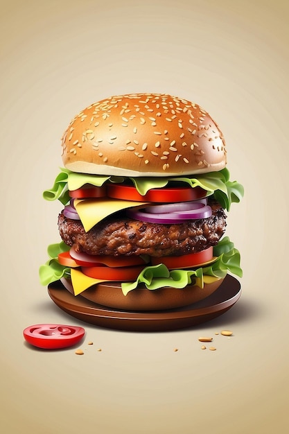 3d vector burger food image