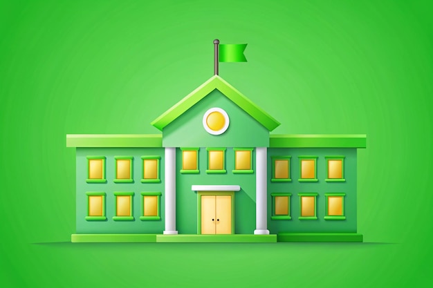 Photo a 3d vector icon of a school building with multiple stories