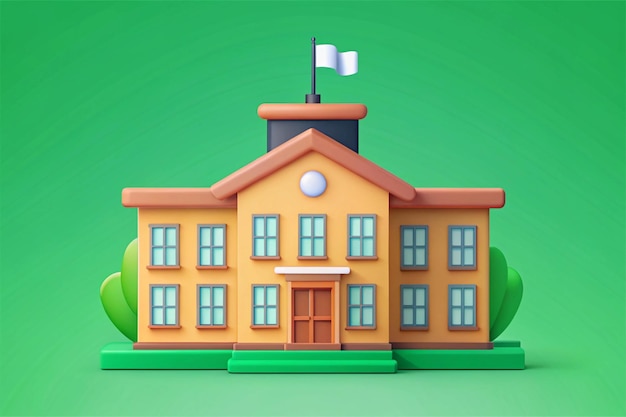 Photo a 3d vector icon of a school building with multiple stories