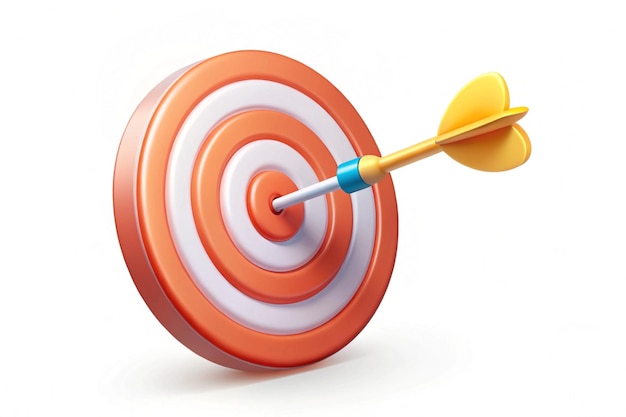 Photo a 3d vector illustration of a target with a dart arrow