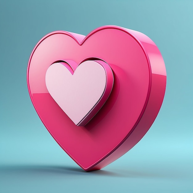 3d Vector Social Media Notification with Pink Heart Valentines Day Concept