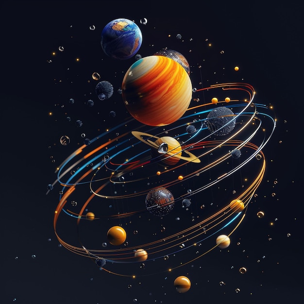 3D vector solar system