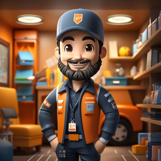 3D vector stylized delivery man