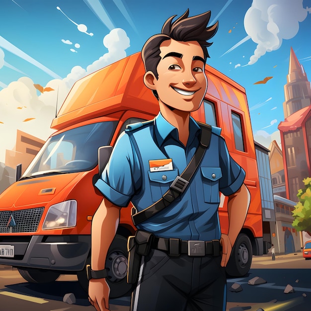 3D vector stylized delivery man