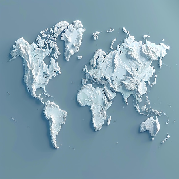 3D vector world map