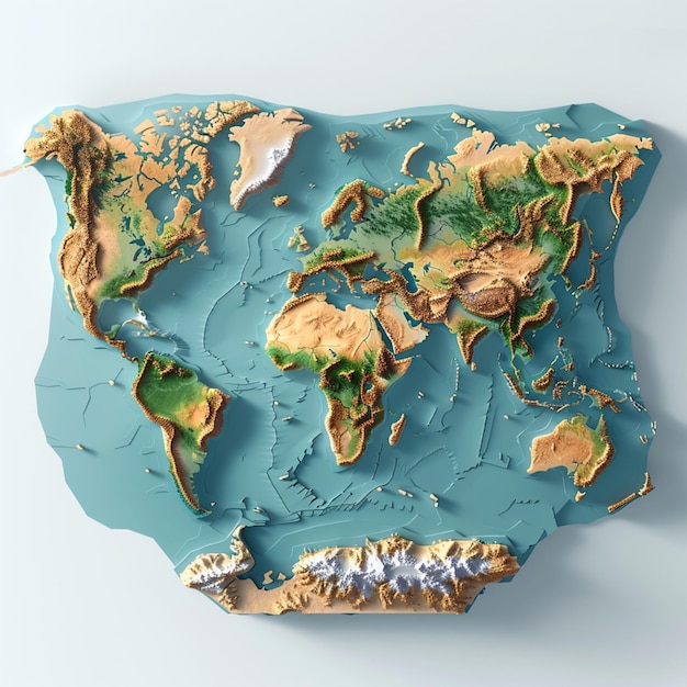 3D vector world map