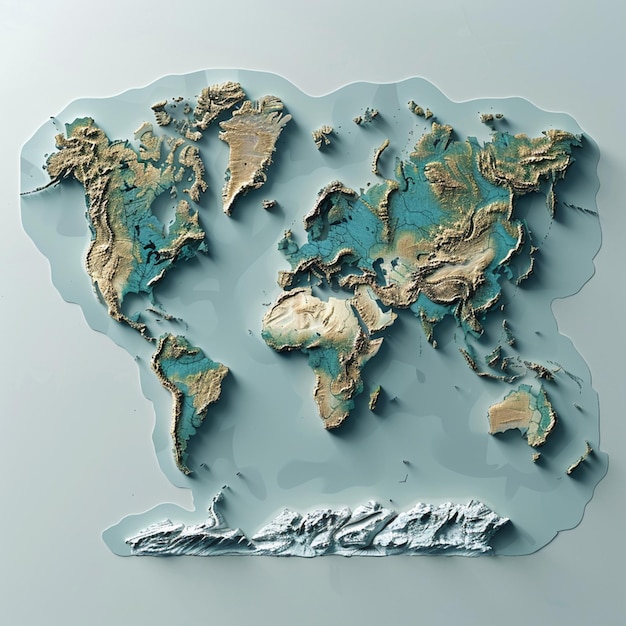 3D vector world map