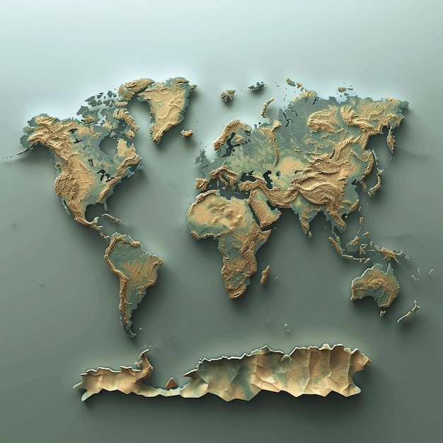 3D vector world map