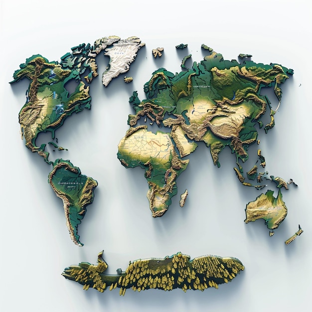 3D vector world map