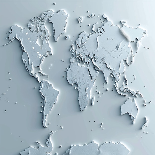 3D vector world map