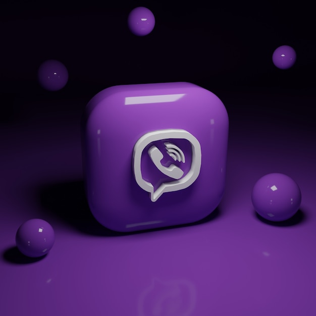 Photo 3d viber logo application