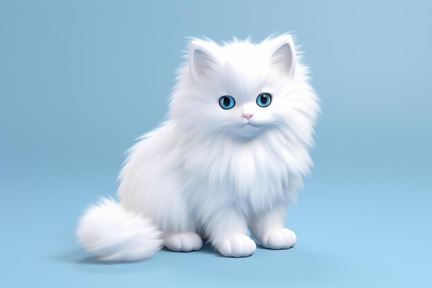 Photo 3d view of adorable pet cat